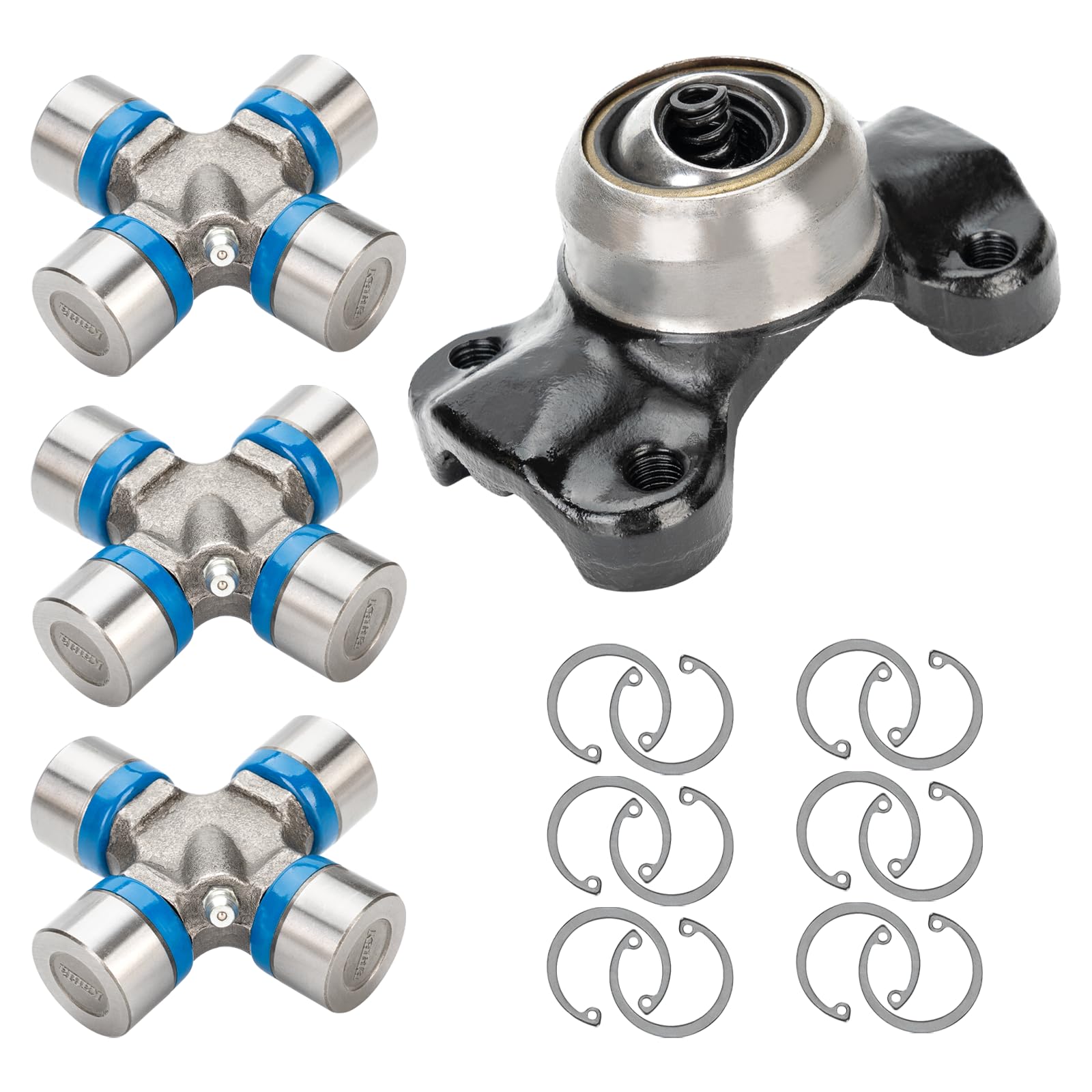 Double Cardan Joint Kit - 1310 Series 5-153X U-Joint Kit with 211355X CV Socket Yoke Fit for Jeep Cherokee XJ 1984-2001 & Jeep Wrangler TJ 1997-2006