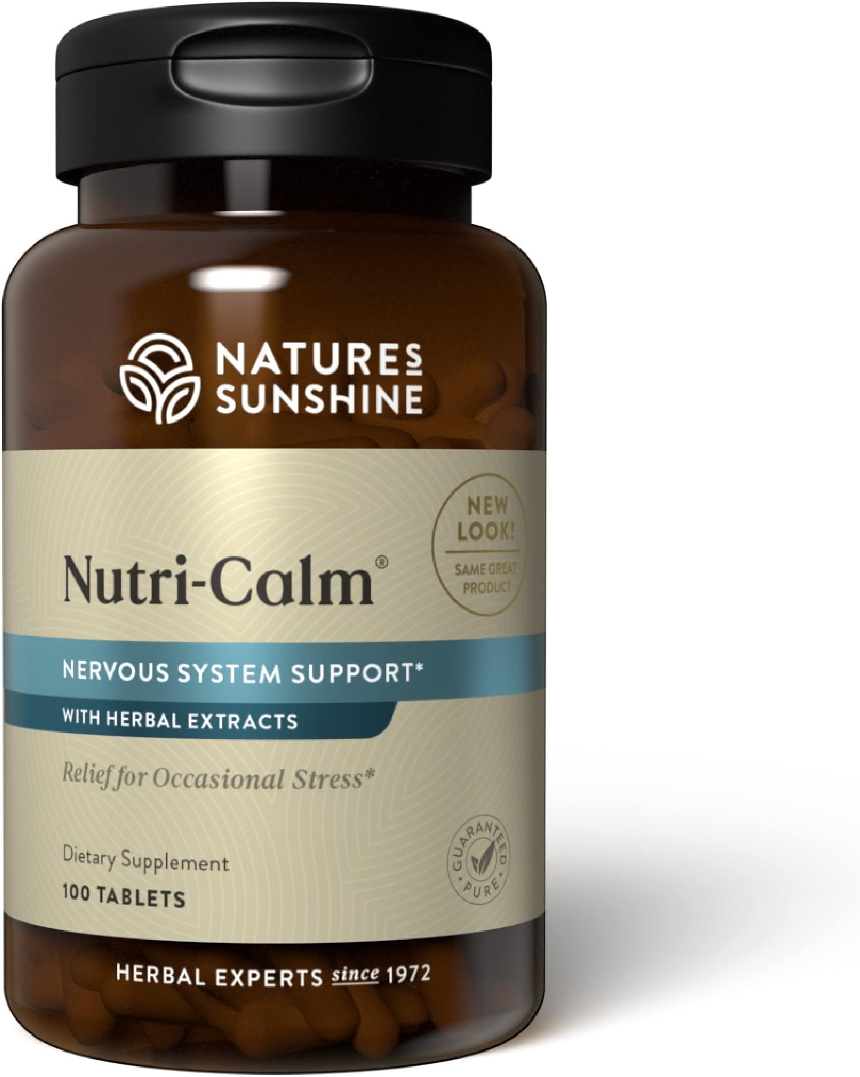 Nature's SunshineNutri-Calm- Herbal Stress Relief Supplement for Natural Anxiety Relief, Mood Support and Boost, Nervous System Support, Sleep Aid 100 Count