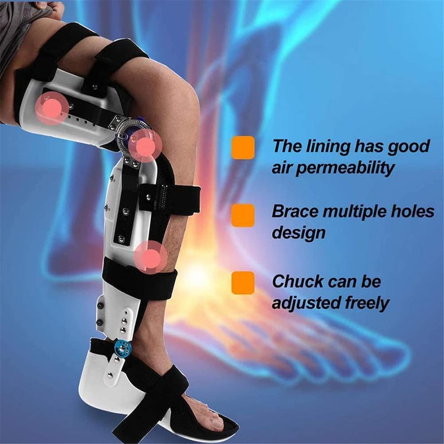 Locking Knee Brace Adjustable Hinged Knee Brace with Hip Joint Fixation Bracket - Post-op Knee Brace and Knee Immobilizer - Articulated Leg Brace for Support and Stability