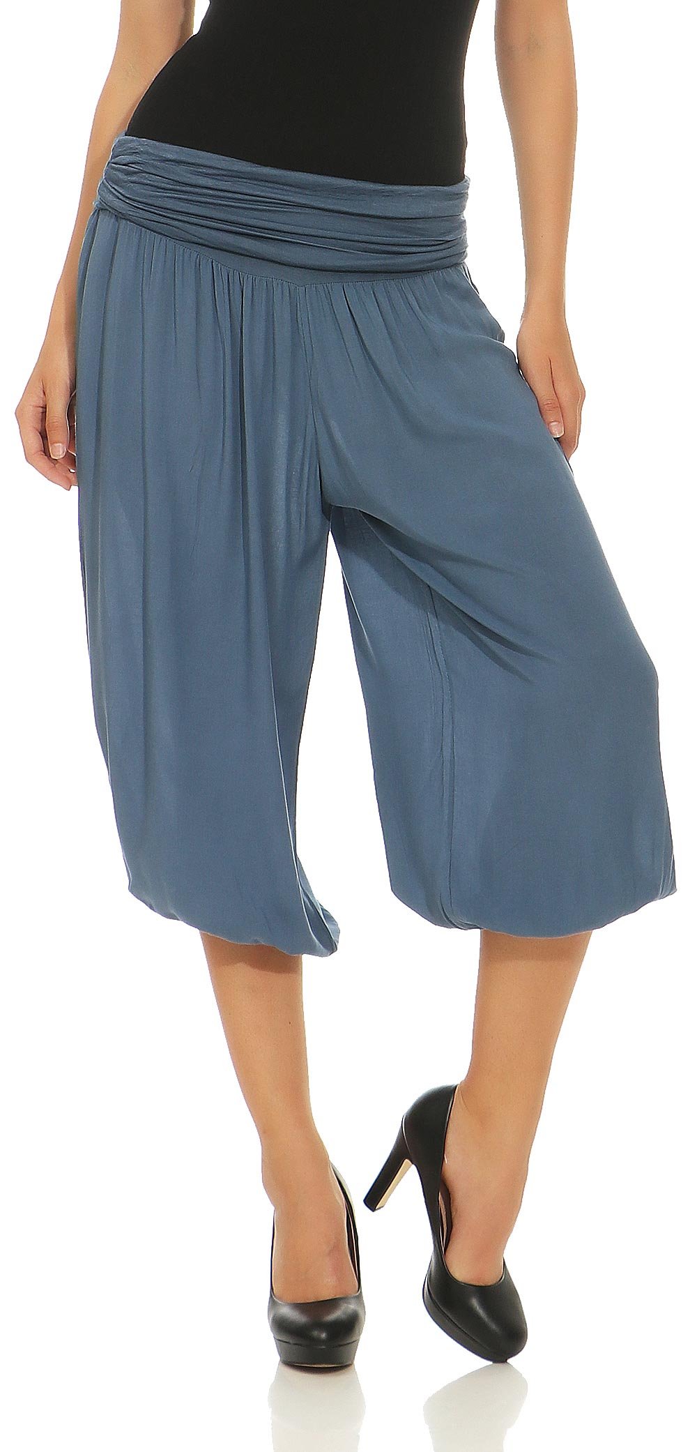 Pantalon Sarouel Femme Malito - Motif Floral - Blanc - Taille 34-42 - Coton Confortable