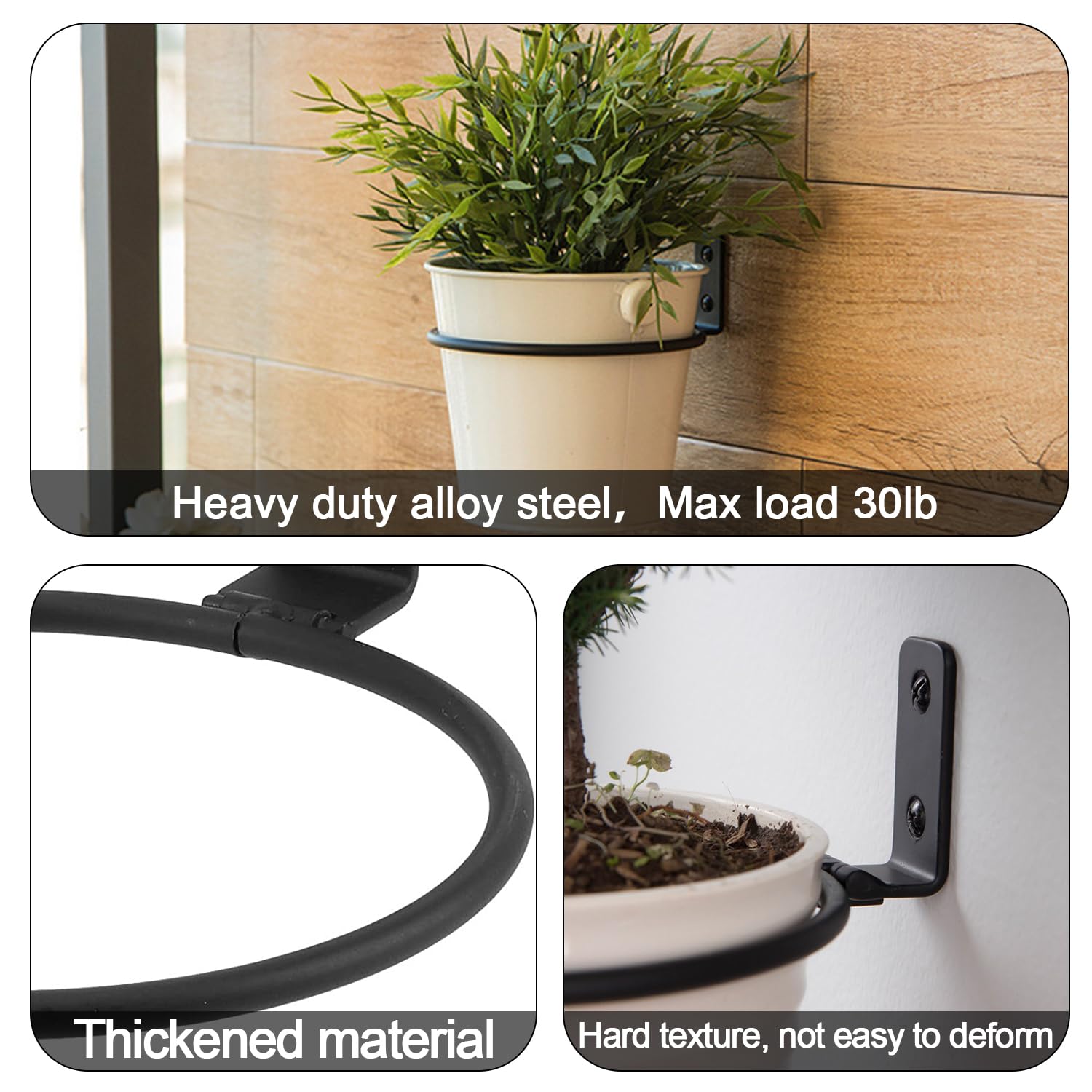 Wall Mounted Pot Rings 6-Pack Wall-Mounted Plant Hangers (6