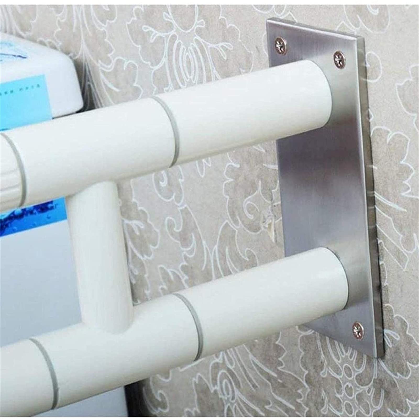 Barras de Apoyo for baño, Barra de Apoyo Colgante Antideslizante, Barra de Apoyo de Seguridad Fija for baño, Inodoro, niños Mayores, función de visión Nocturna(White)