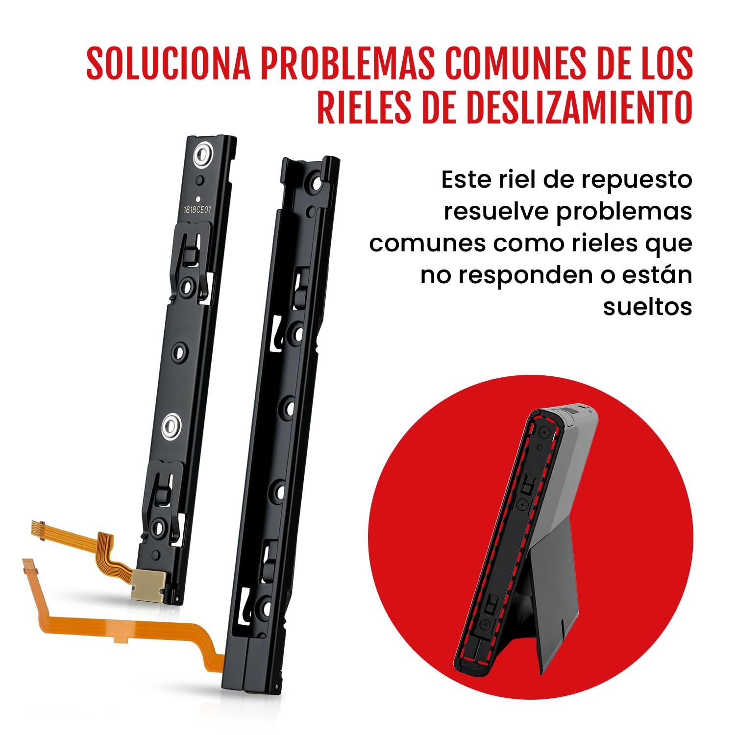 Wigearss Riel Deslizante para Nintendo Switch, Carril de Deslizamiento del Lado Derecho e Izquierdo con Riel Deslizante de Reemplazo y Herramientas para Nintendo Switch