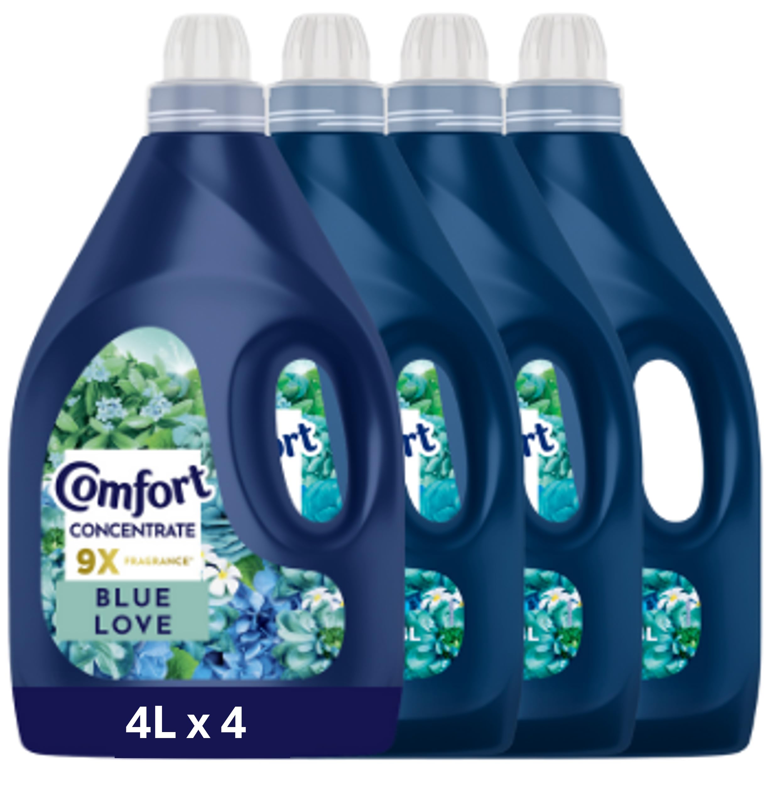 Comfort Concentrate Fabric Softener, Blue Love, 9x fragrance*, 4L x 4