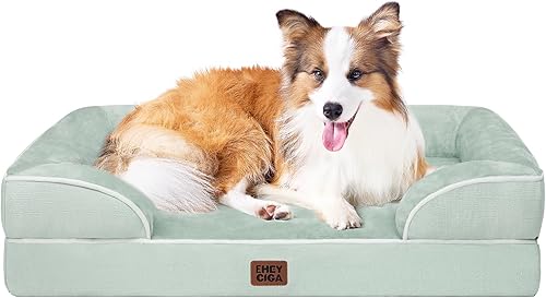 Miniatura 273 de EHEYCIGA – Cama ortopédica mediana impermeable para perros medianos, de espuma viscoelástica tipo caja de huevos, con bordes elevados y base