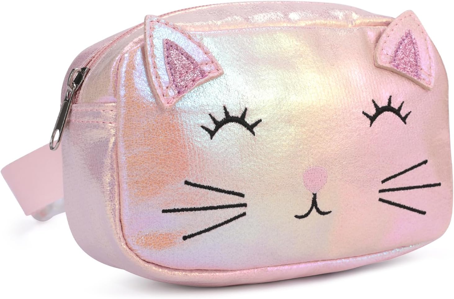 PinkSheep Kids Fanny Pack Girls, Children Cat Waist Pack, Belt Bag for Girls, Adjustable Belt for Children Sport Running, Camping, Trip