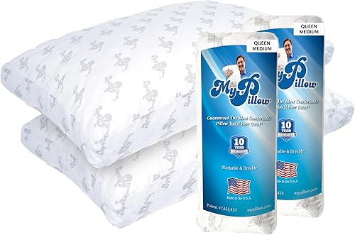 MyPillow Ropa de Cama Almohadas de Cama para Dormir Tamaño Queen, Juego de 2, con Refuerzo para Personas que Duermen Boca Arriba, Boca Abajo o de
