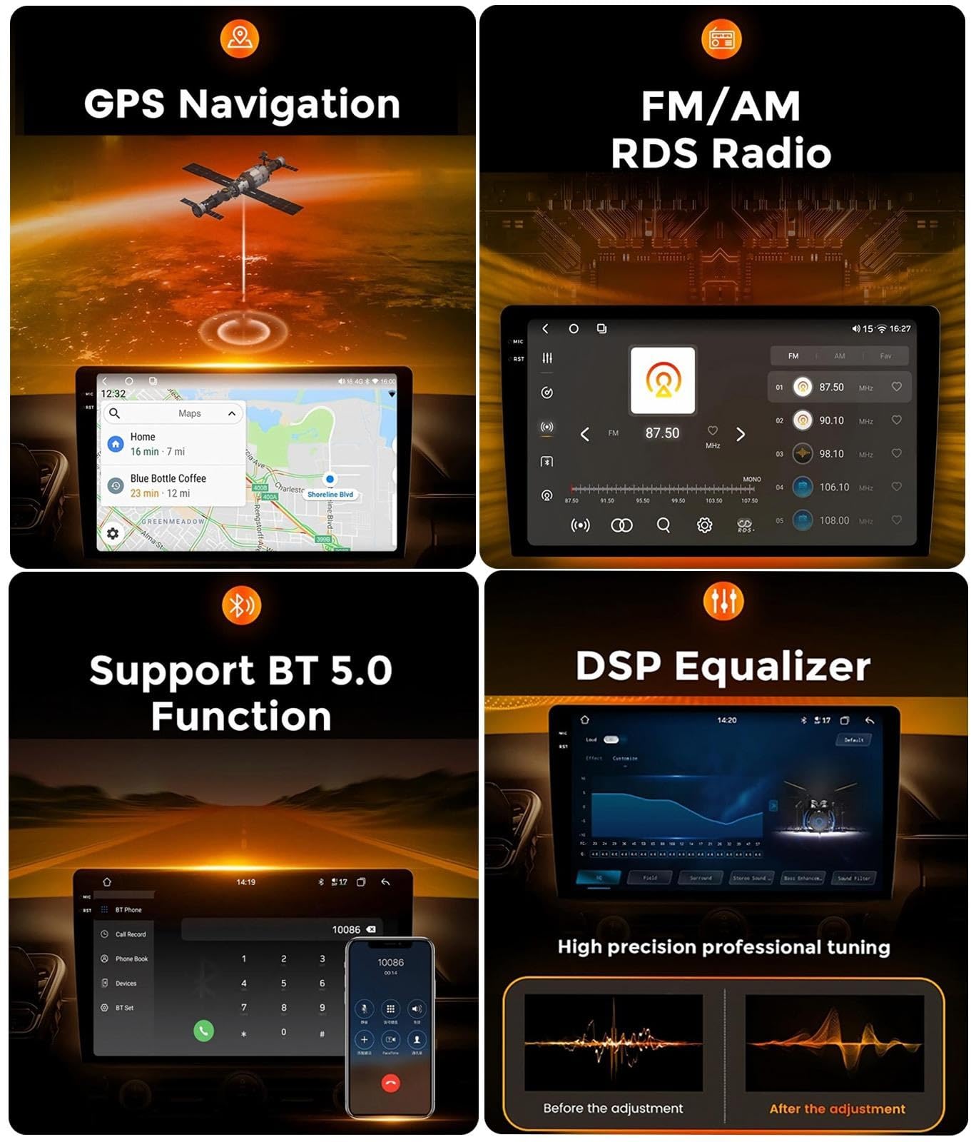 Android 14 Autoradio Double Din per Volkswagen Golf 7 2012-2020, Schermo QLED 2K HD 9 Pollici Lettore Multimediale Auto, Carplay Wireless/Bluetooth 5.0/FM AM DAB+, RDS/DVR & CAM(X40plus)