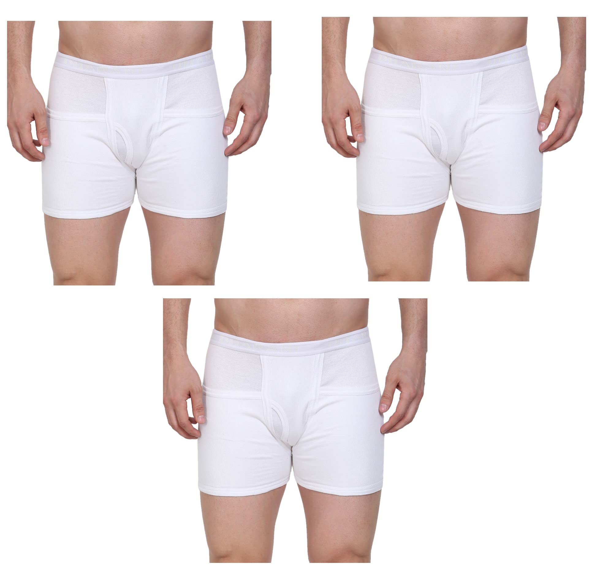 iwear trendz Dharani Mens White Pocket Trunks Cotton Underwear (Pack of 03)-picture-33