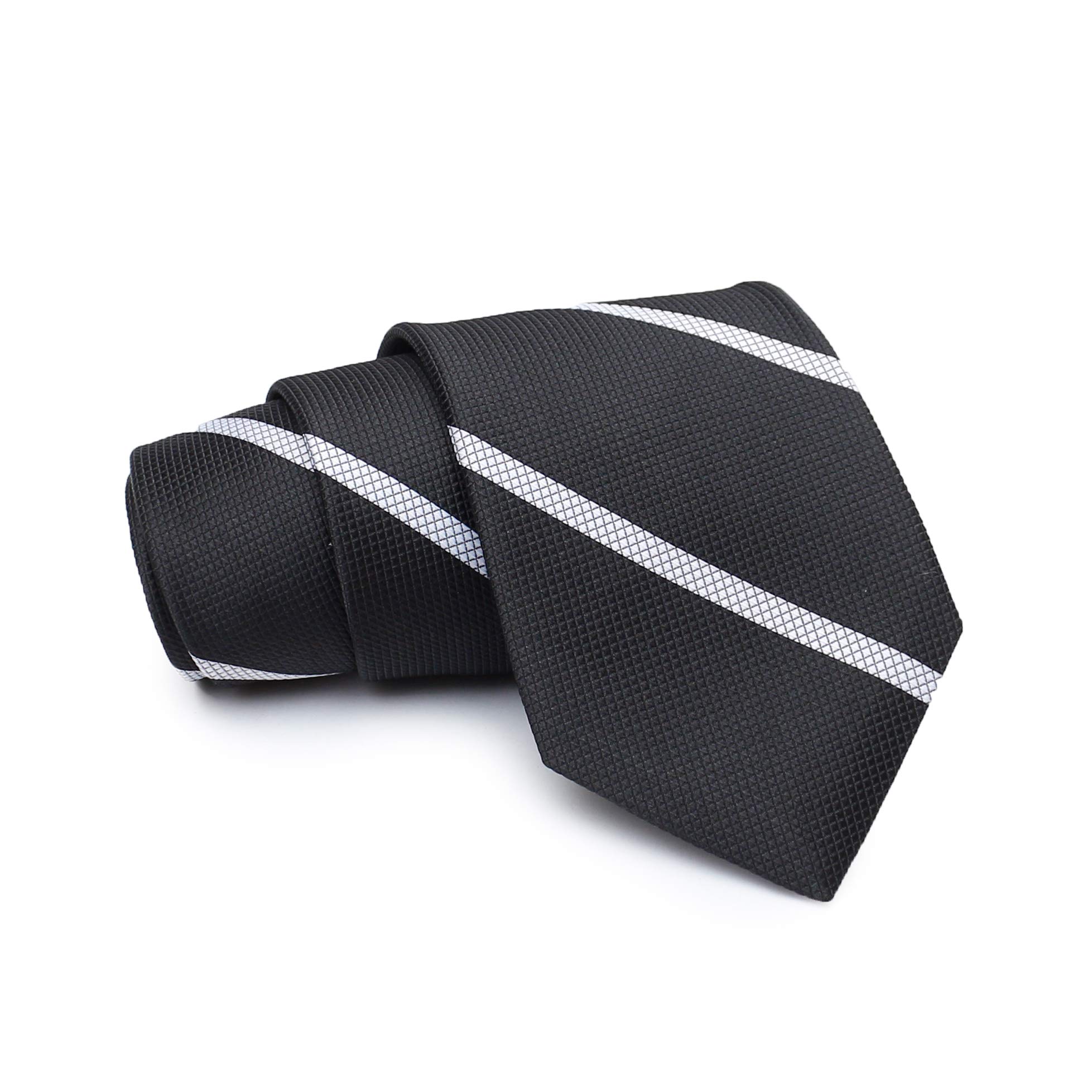 mensome Black Formal Pocket Square Neck Tie Cufflink Set For Men Gift Combo-picture-33