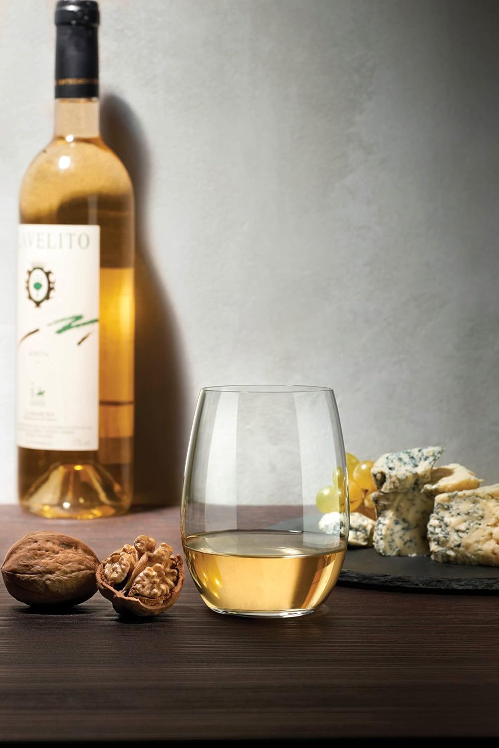 NUDE Pure Set of 4, White Wine Stemless Glasses 13.25 oz, |Smooth Rim|, Clear Glass Wine Tumbler, Ideal for Cocktails & Perfect for Homes & Bars