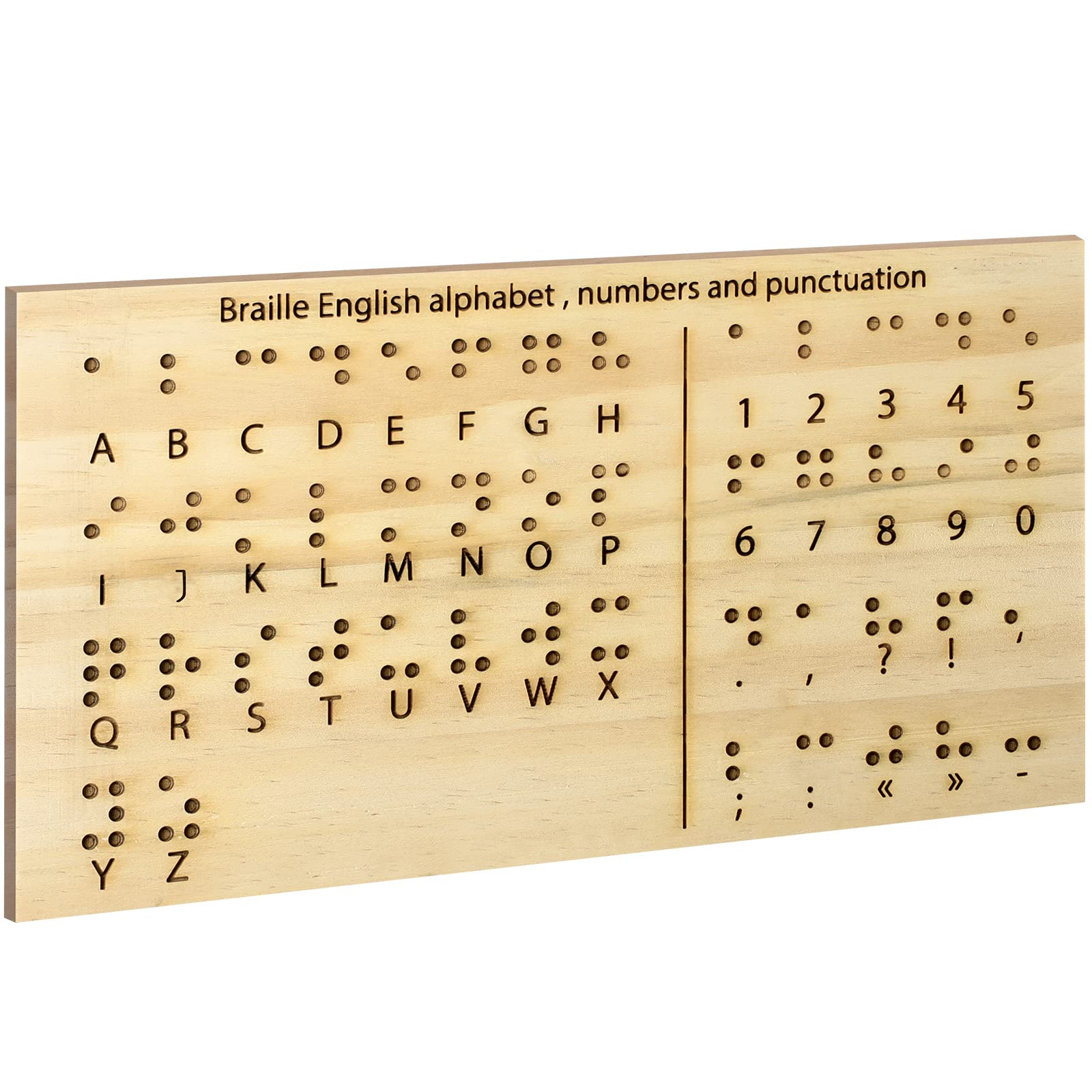 Buy Braille Alphabet Board Wood Braille Fingerboard Carved Dots Braille