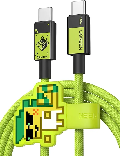 UGREEN USB-C to USB-C Cable 100W Fast Charging, Genshin Impact Kinich-Themed Design, Compatible with iPhone 16/16 Pro/16 Pro Max, MacBook Pro/Air, Galaxy S25/S24, iPad Pro/Air, Pixel 8 (3.3f