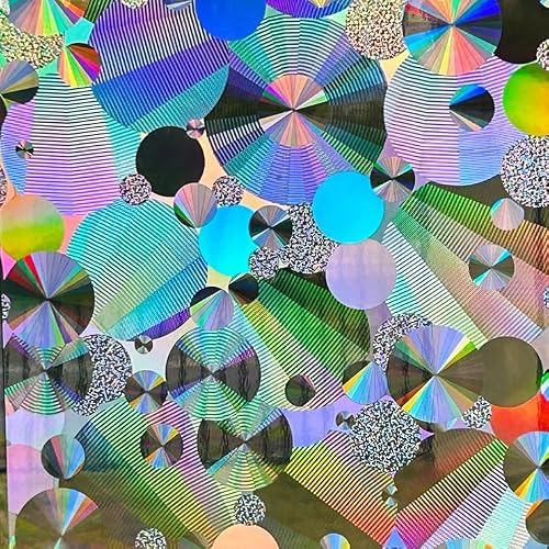 Rainbow Symphony – Rainbow Suncatcher Window Film, Diffraction Window Film, Stained Glass Window Cling, Holographic Prismatic Film, Ambrosia Pattern, 12" X 18", Made in USA
