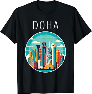 Doha scenery Art Deco Qatar T-Shirt