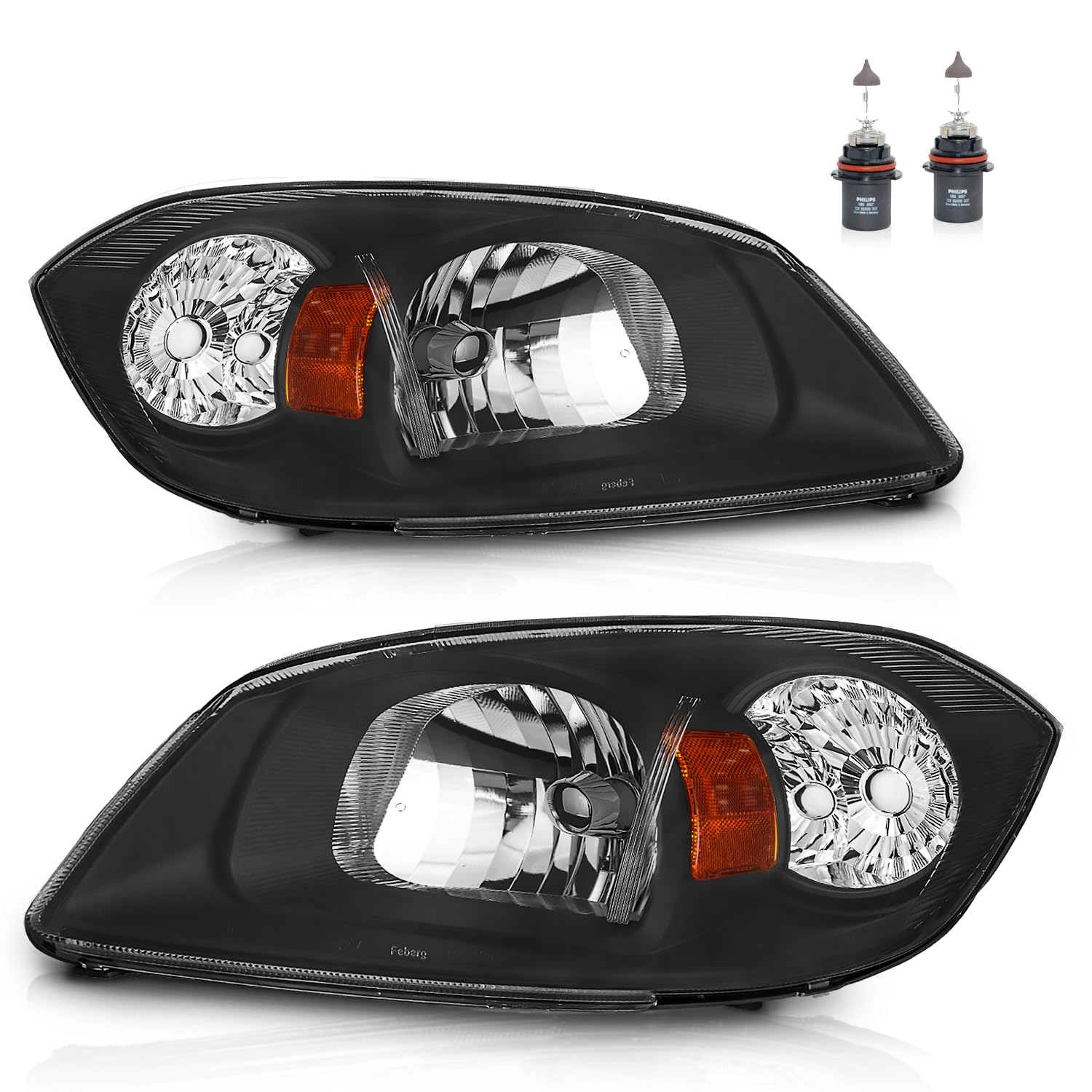 Photo 1 of KarSpareHub Halogen Headlights for 2005-2010 Chevy Chevrolet Cobalt