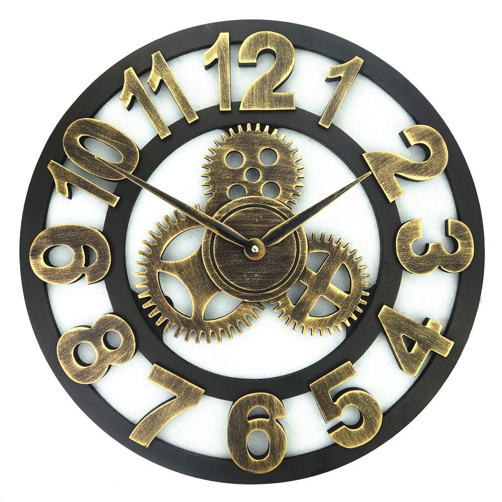 Horloge en bois vintage or pour sublimer la cuisine ou le salon