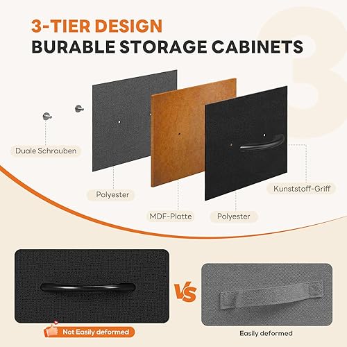 Miniatura 6 de Sweetcrispy 10 Drawer Fabric Dresser Storage Tower with Bins, Tall Chest Organizer for Bedroom Closet Hallway, Steel Frame Wood Top Easy Pull