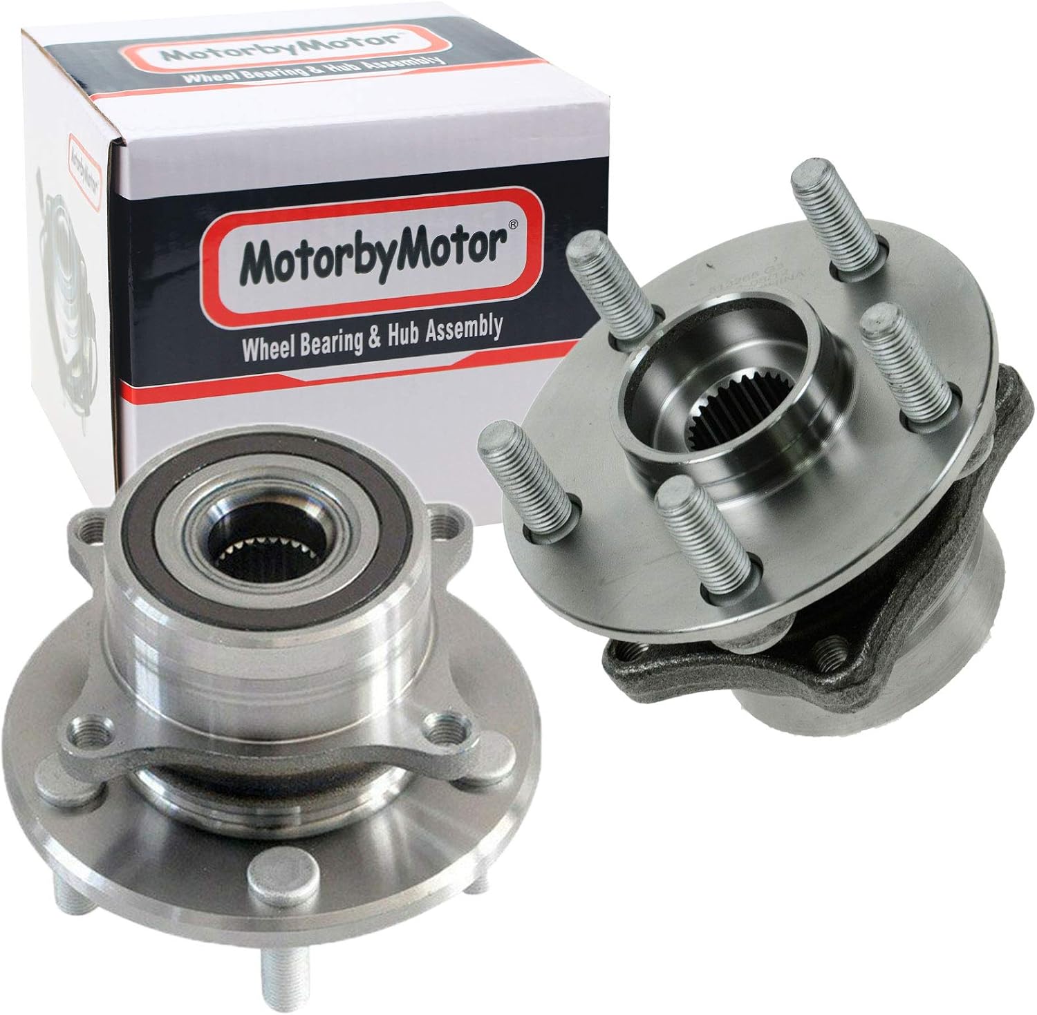 MotorbyMotor 513267 Front Wheel Bearing and Hub Assembly with 5 Lugs Fits for 2007-2013 Acura MDX, 2010-2013 Acura ZDX, 2009-2015 Honda Pilot Wheel Hub Assembly (All Models)-2pc