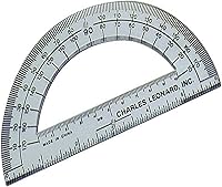 Charles Leonard 6-Inch Clear Plastic Open Center Protractor with Ruler, Pack of 12 - Precise Graduations for School & Home (77106)