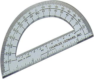 Charles Leonard 6-Inch Clear Plastic Open Center Protractor with Ruler, Pack of 12 - Precise Graduations for School & Home (77106)