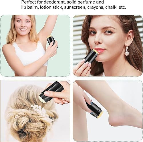 Miniatura 6 de Paquete de 10 recipientes de desodorante vacíos redondos de 2.5 fl oz de 2.5 onzas, barra de llenado de plástico para desodorante, tubos vacíos de