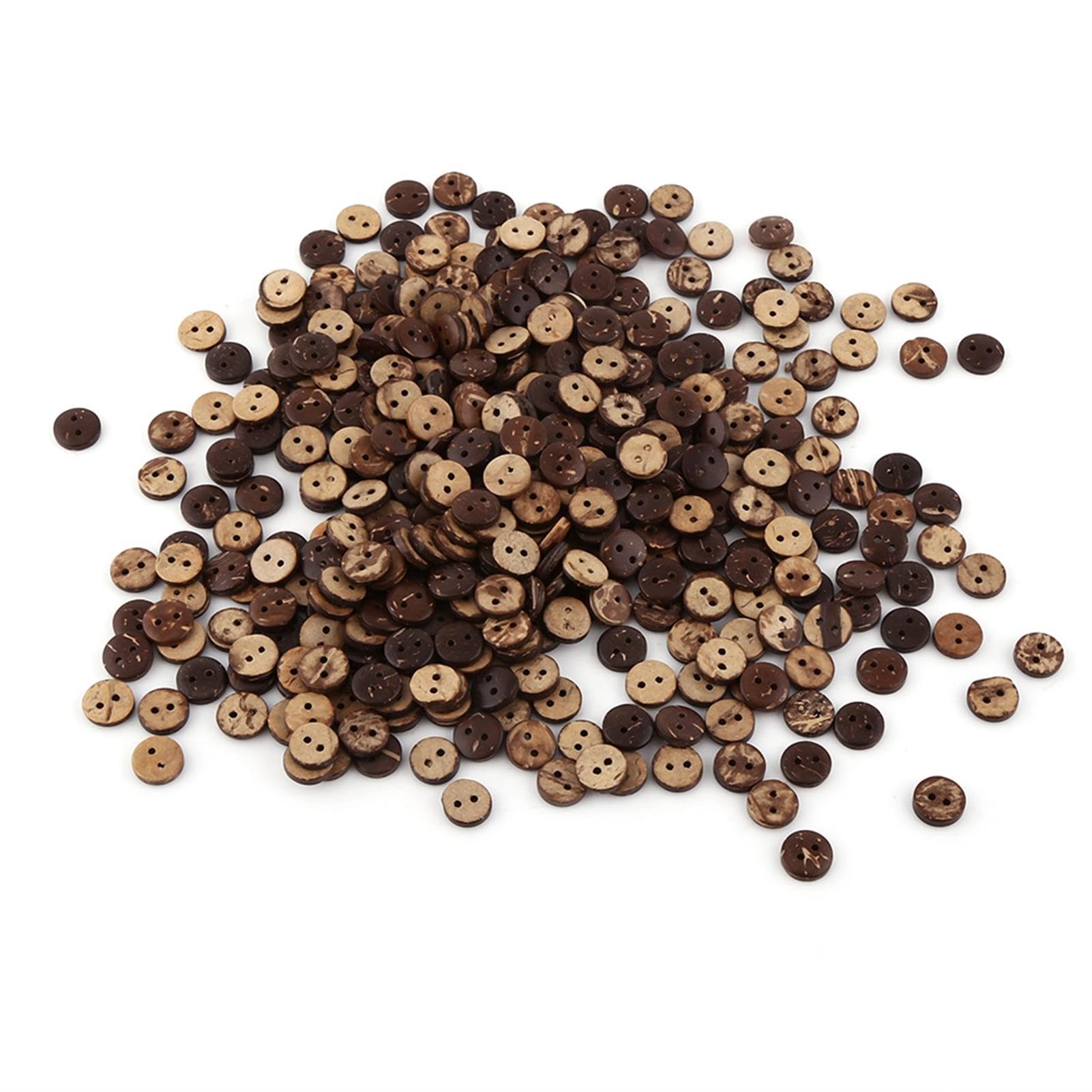 400pcs Wooden Buttons Coconut Shells Brown Buttons 2 Holes for Clothes Crafts 10mm, #304 - Image 2