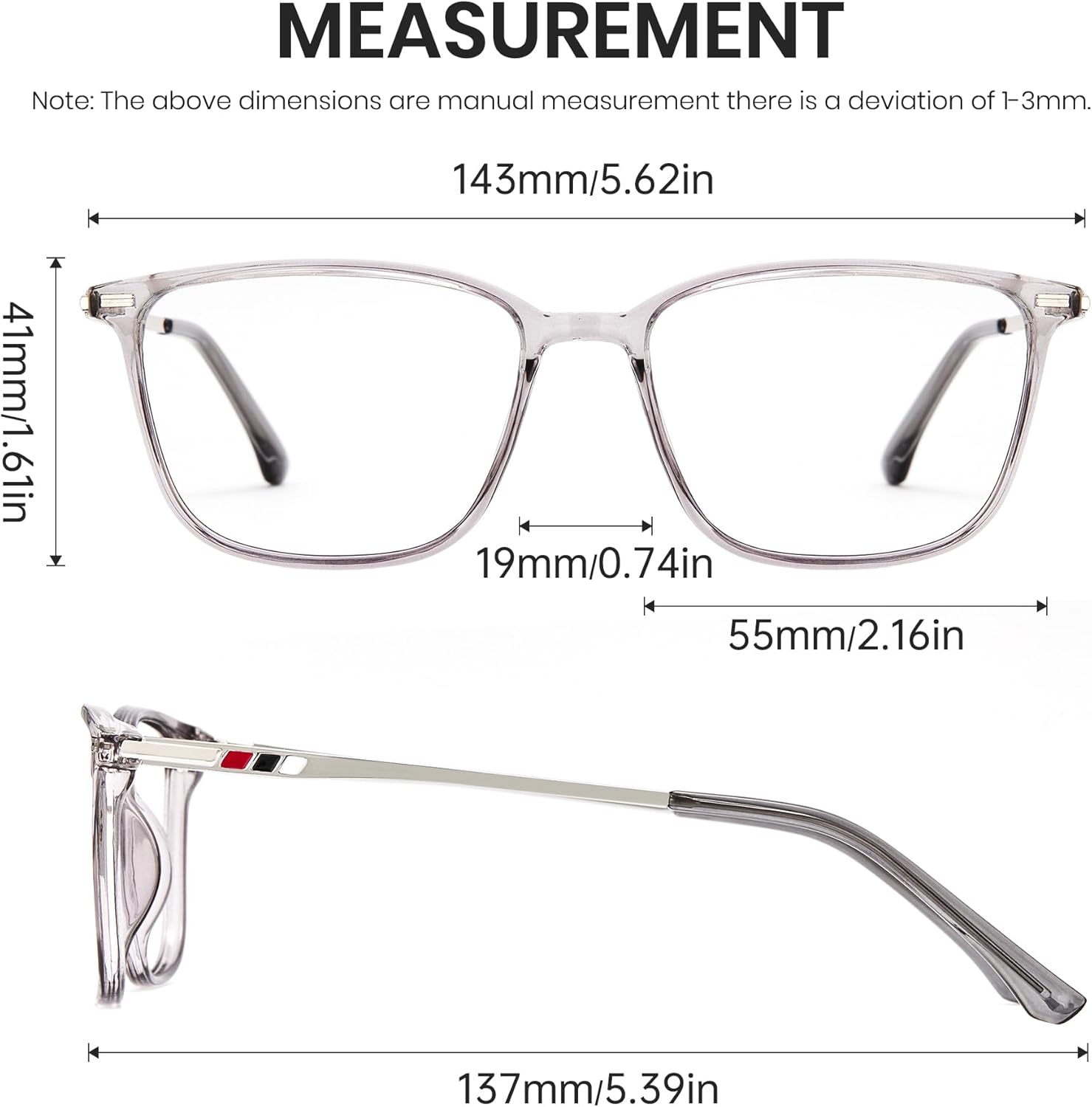 Cyxus Blue Light Blocking Glasses Photochromic Men Square Computer Gaming UV400 Protection 8208iT43