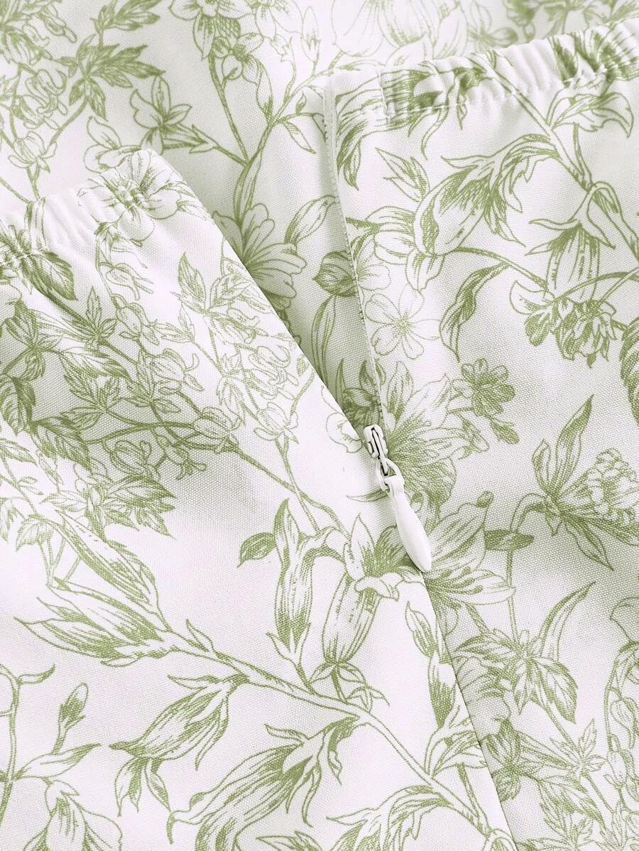 Narecte Summer Dresses for Women,Tie Halter Mini Dress,Floral Print Short Dress,Ruffle Trim Casual Dresses - Image 5