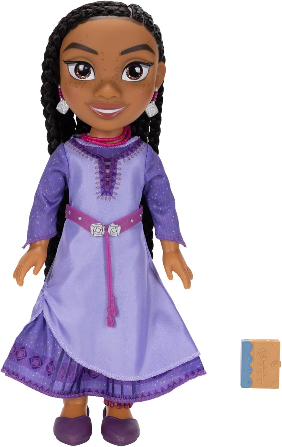 Jakks Pacific Disney's Wish Asha Doll, 14” / 35cm Tall Doll with Royal Reflection Eyes and Hand Braided Hair, Includes Removable Dress and Shoes for Girls Ages 3+