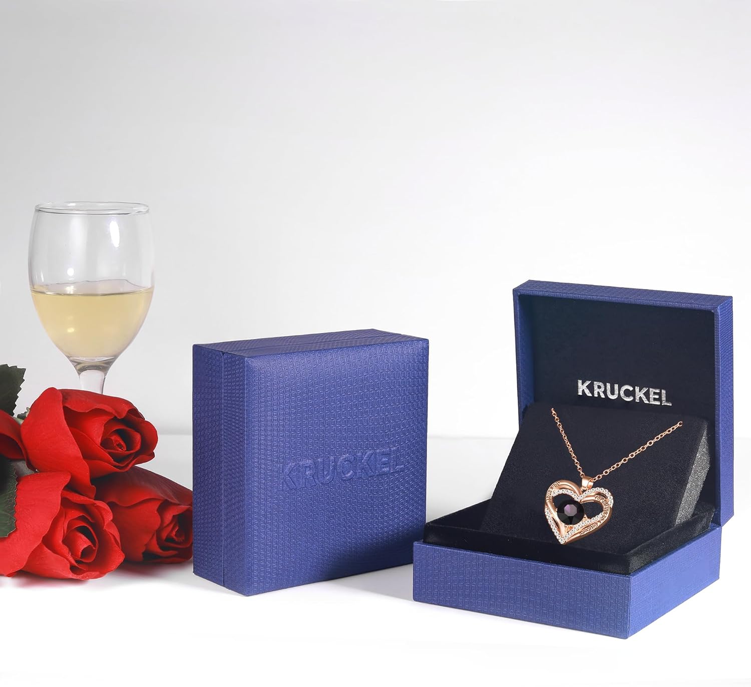 Leafael Valentine's Day Gift Necklaces for Women, Infinity Love Double Heart Pendant paved with Crystals and engraved with I love you for always and forever, Birthday Jewelry Gift for Her Mom Wife - Image 4