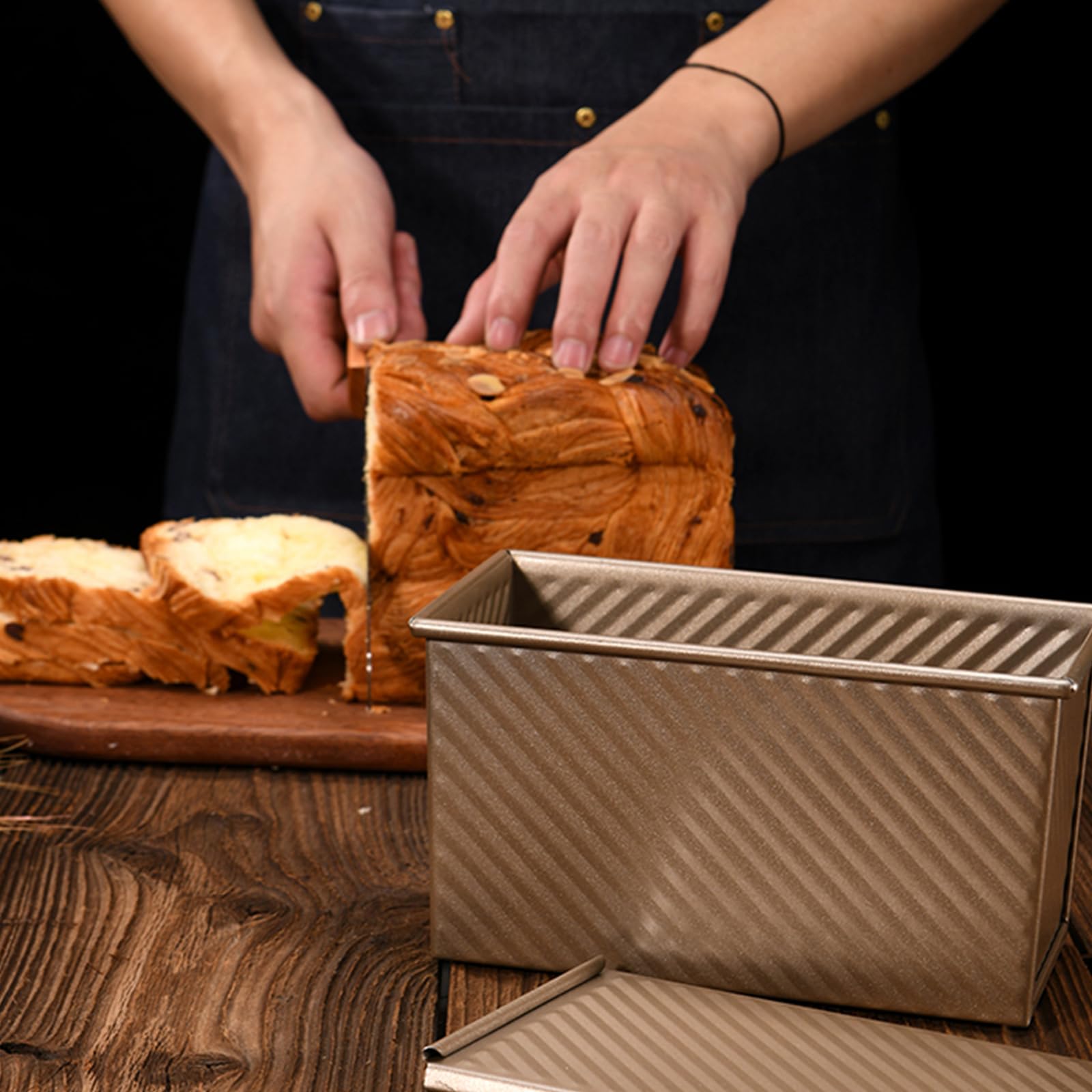Set Di 2 Stampi Per Pane In Acciaio Antiaderente 35cm - Teglie Rettangolari Per Pane Casereccio E Dolci - Foto 12