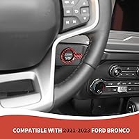 Vista 3 de Cubierta para botón de arranque Bronco, ajuste del botón de arranque del motor compatible con accesorios interiores Ford Bronco 2021-2023, fibra