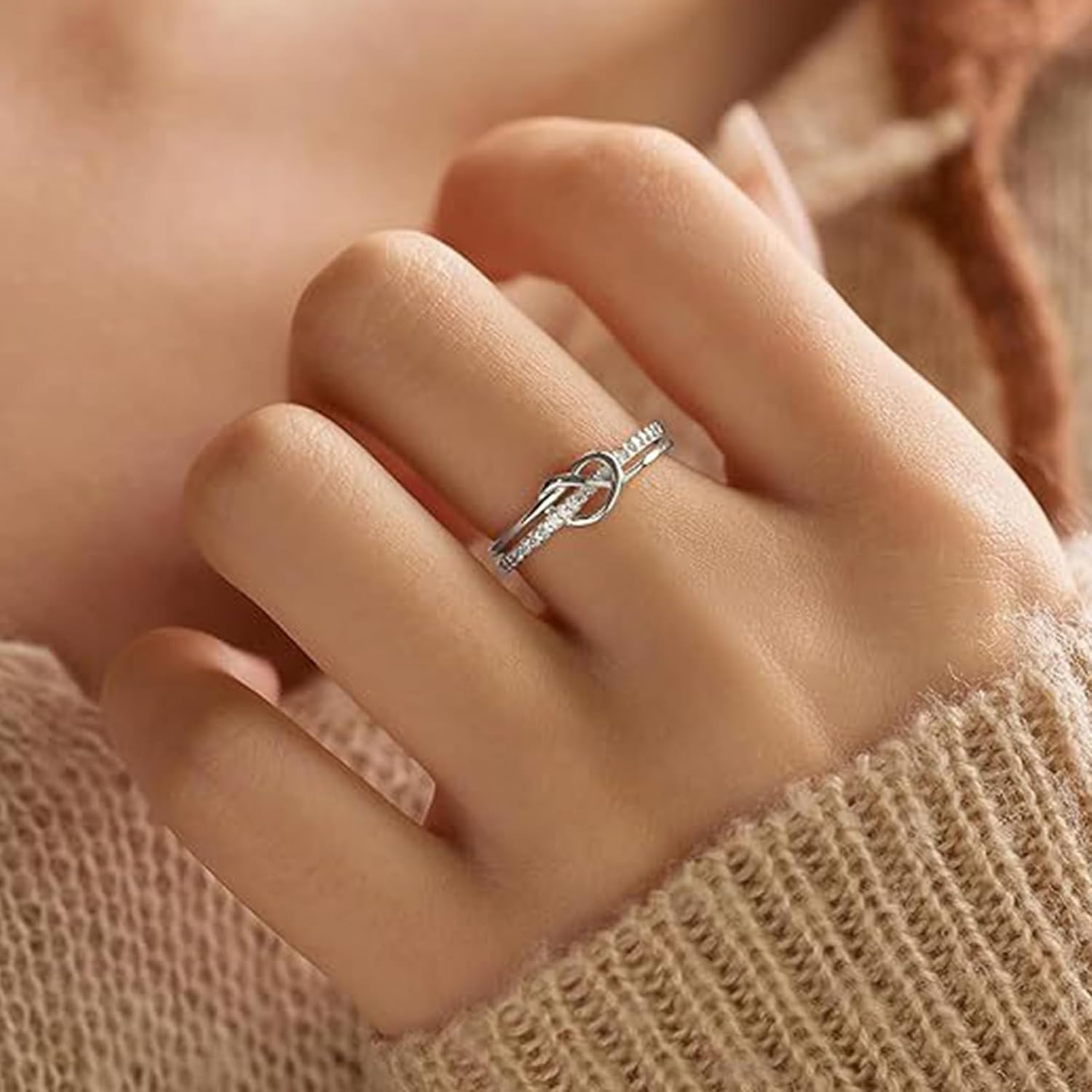 Harry and Henry To My Daughter Rings from Mom Gold Stackable Knot Ring Mother Daughter Rings Trendy Jewelry Gifts for Daughters Christmas Birthday Meaningful Gift for Her - Image 2