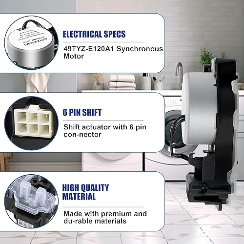 Miniatura 6 de W10913953 Actuador de cambio de arandela W10721967 Embrague de polea con kit de correa de transmisión W10006384 compatible con lavadora Whirlpool