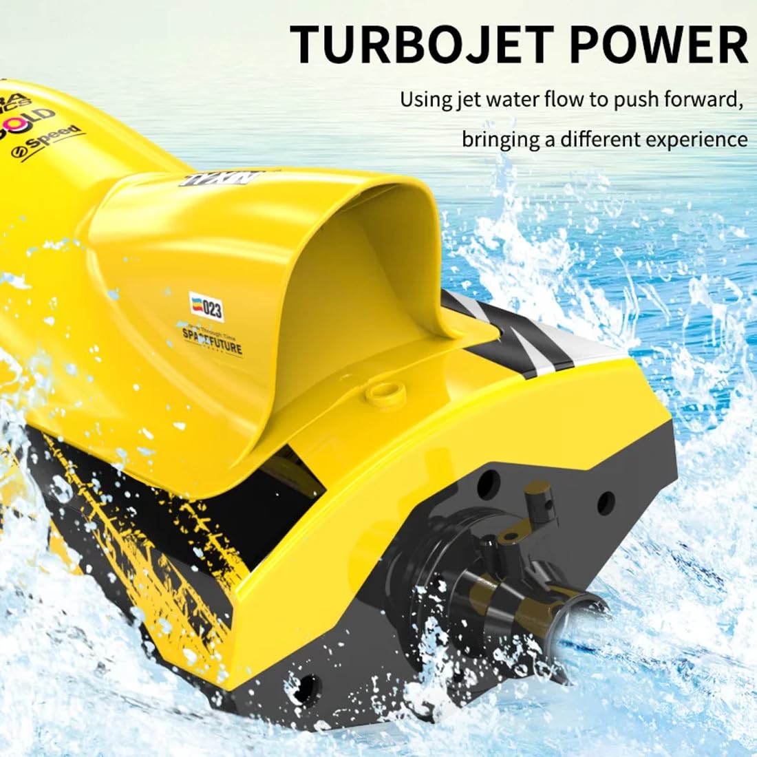Hochgeschwindigkeits-RC Rennboot für Pool & See, 2,4GHz Brushless Wasserdichtes Elektrisches Speedboot mit Anti-Kenter Turbo-Jet-Wasserfahrzeug & Sicherheitsalarm, Sommer-Wasserspielzeug Geschenk