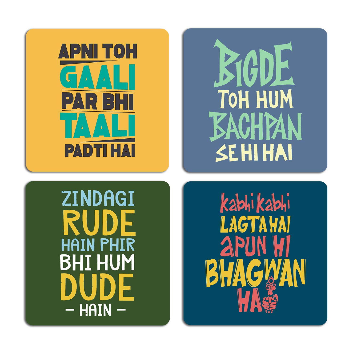 ASHVAH Attitude Coasters - Prints & Typography -1 ASHVAH Attitude Coasters - Prints & Typography -1