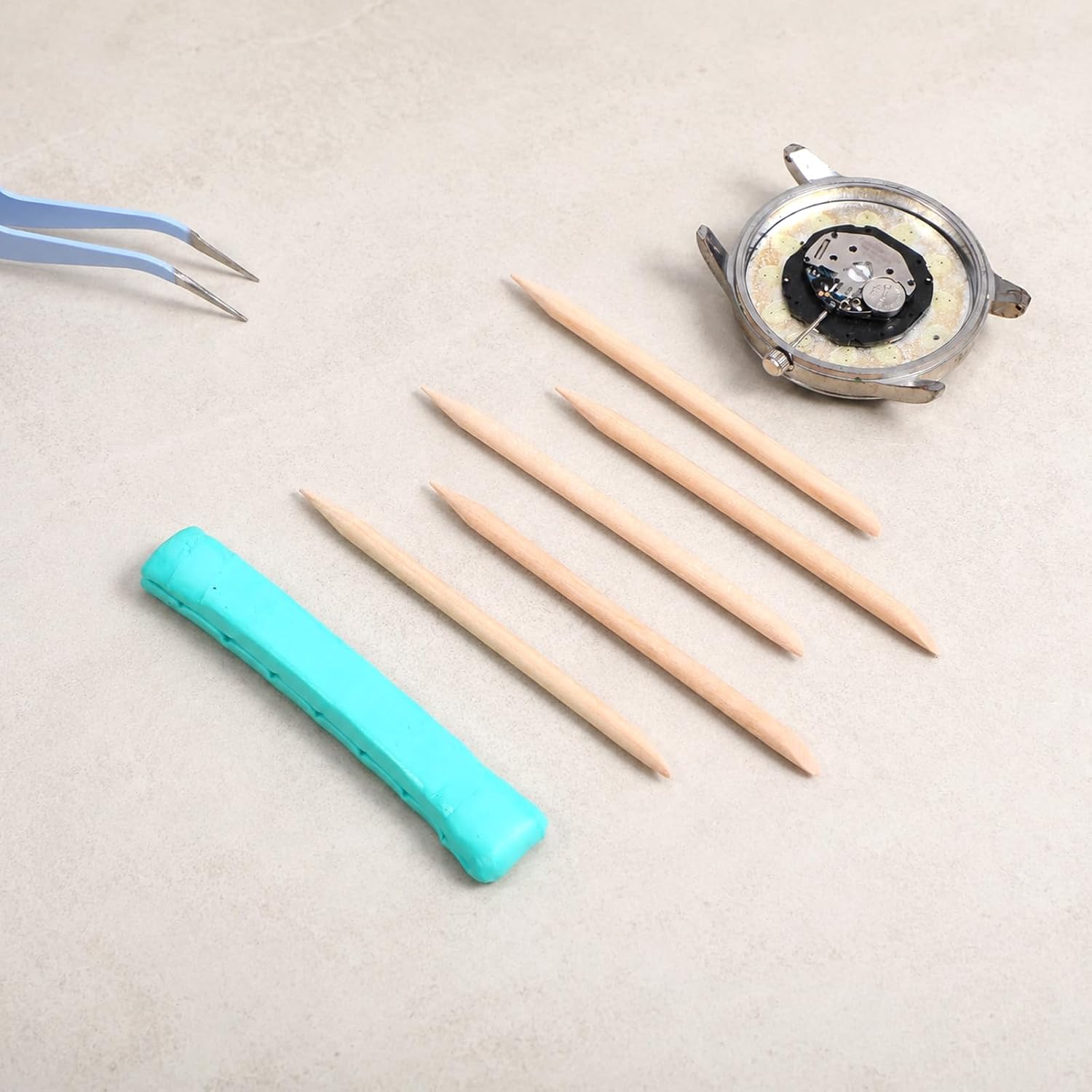 18 Pcs Watch Cleaning Putty Kit Watch Cleaner Clay with Willow Stick