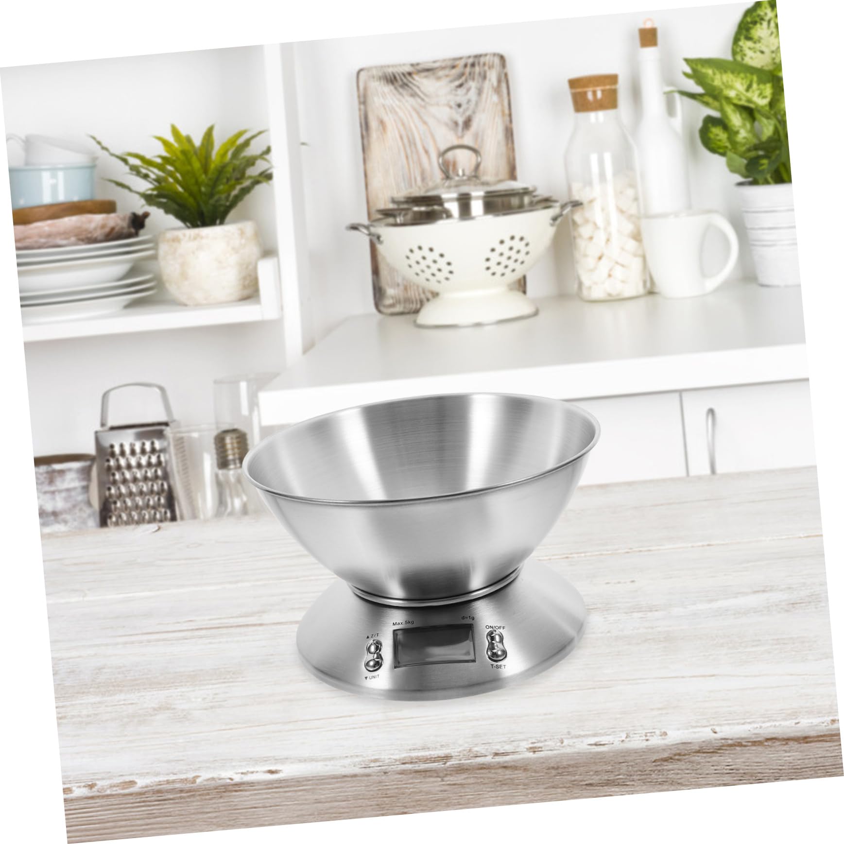 Báscula Digital para Alimentos de Acero Inoxidable 5000g Plata | Preparación y Repostería, Operación Sencilla, Limpieza Fácil, Formato Compacto
