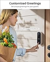 Vista 3 de WUUK Cámara de timbre con cable con timbre, timbre de video 2K, reconocimiento facial, detección de humanos y movimiento, grabación 24/7, sin