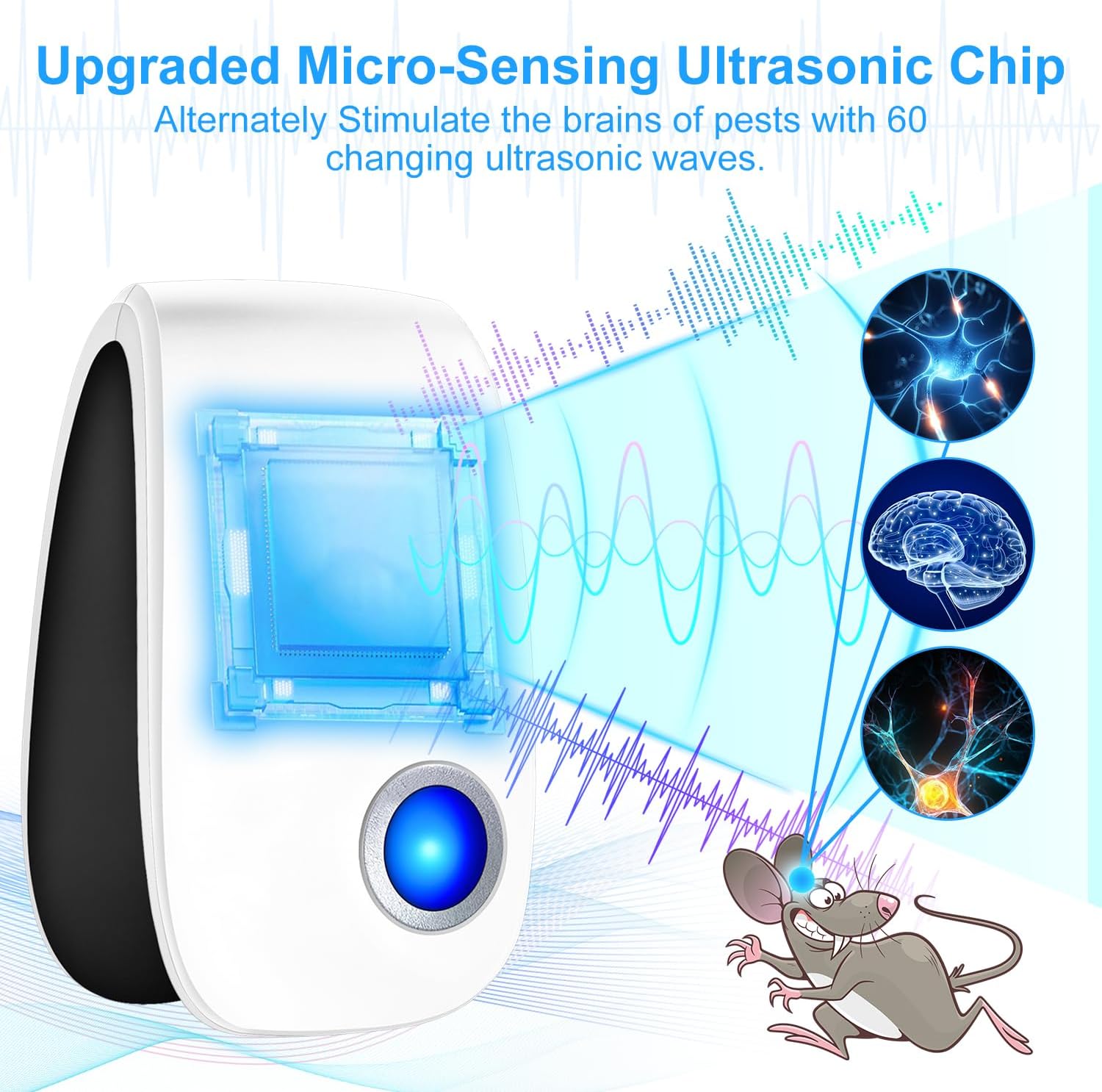 2025 Upgraded Ultrasonic Repeller 12 Packs, Indoor Ultrasonic Repellent for Roach, Rodent, Mouse, Bugs, Ant, Mosquito, Mice, Spider, Electronic Plug in Pest Control