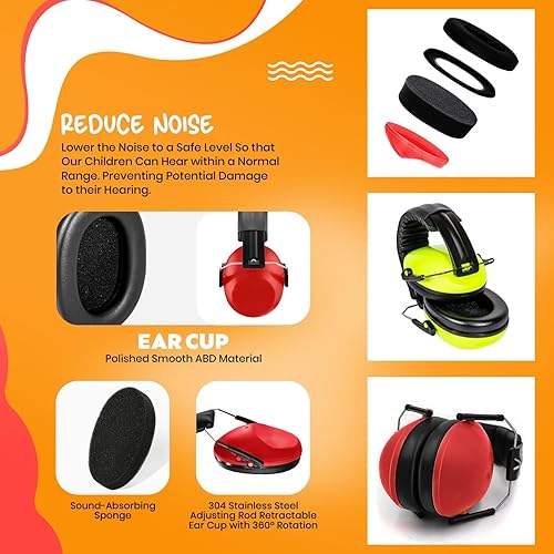 Miniatura 3 de Jozy Auriculares con cancelación de ruido para niños, SNR 26dB protección auditiva para autismo, orejeras sensoriales a prueba de sonido para