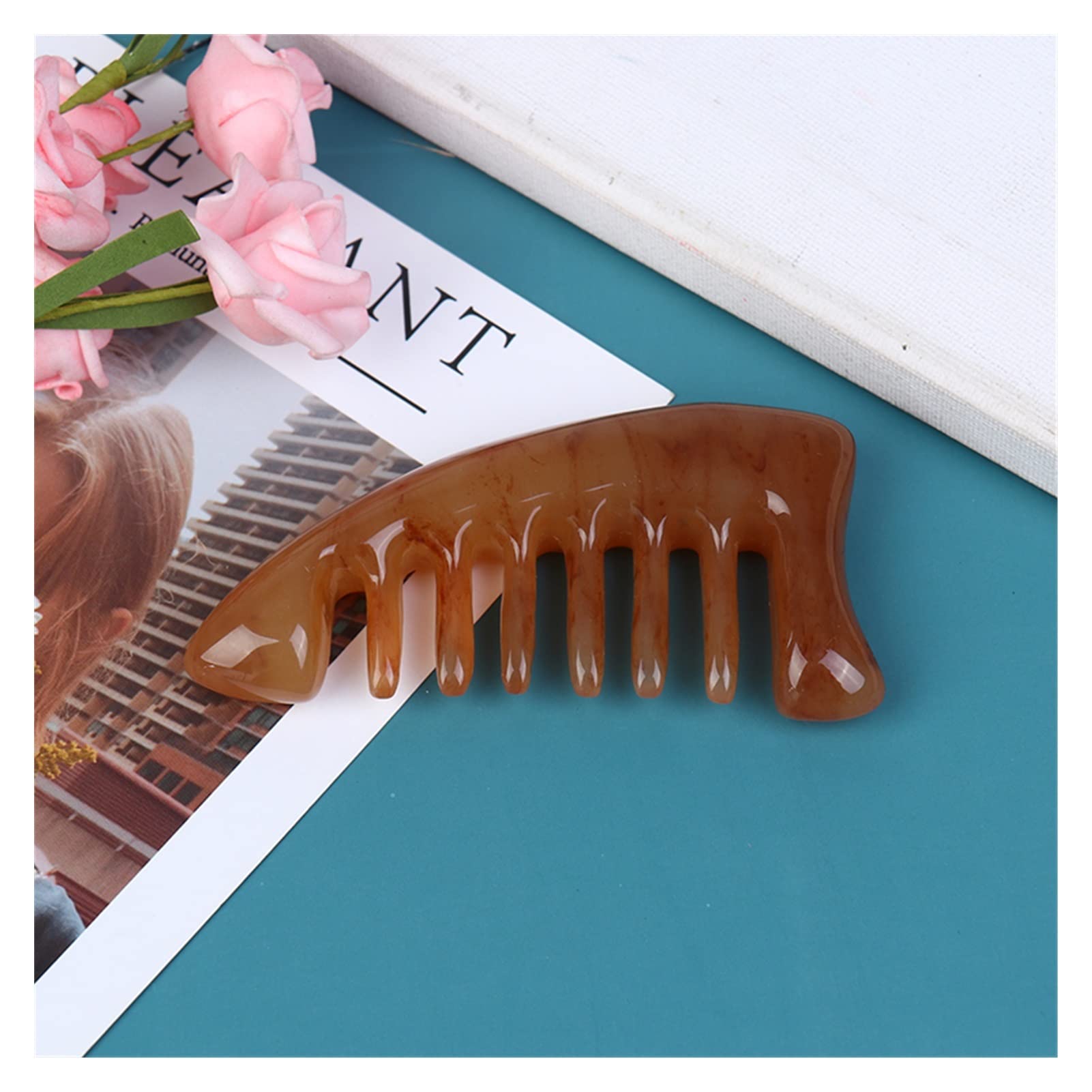 1pcs Herramienta de Cabello de Peine de Bolsillo de Bolsillo de Buey de Buey de 1pcs (Color : D)
