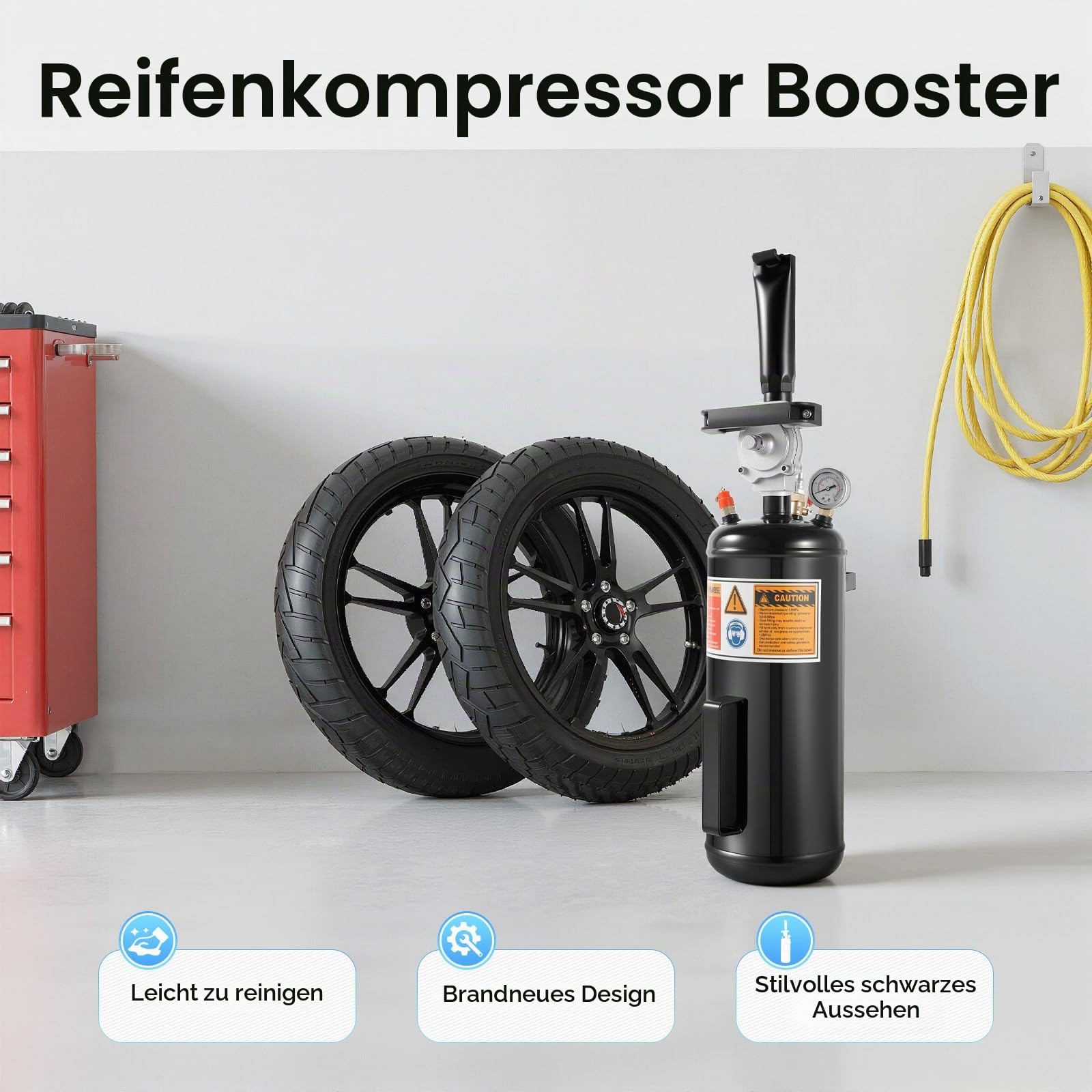 12L Reifen Reifenfüller Booster Reifenbooster Reifenschockfüller Airbooster Professioneller Reifenfüller Reifenbefüller für LKW Auto PKW