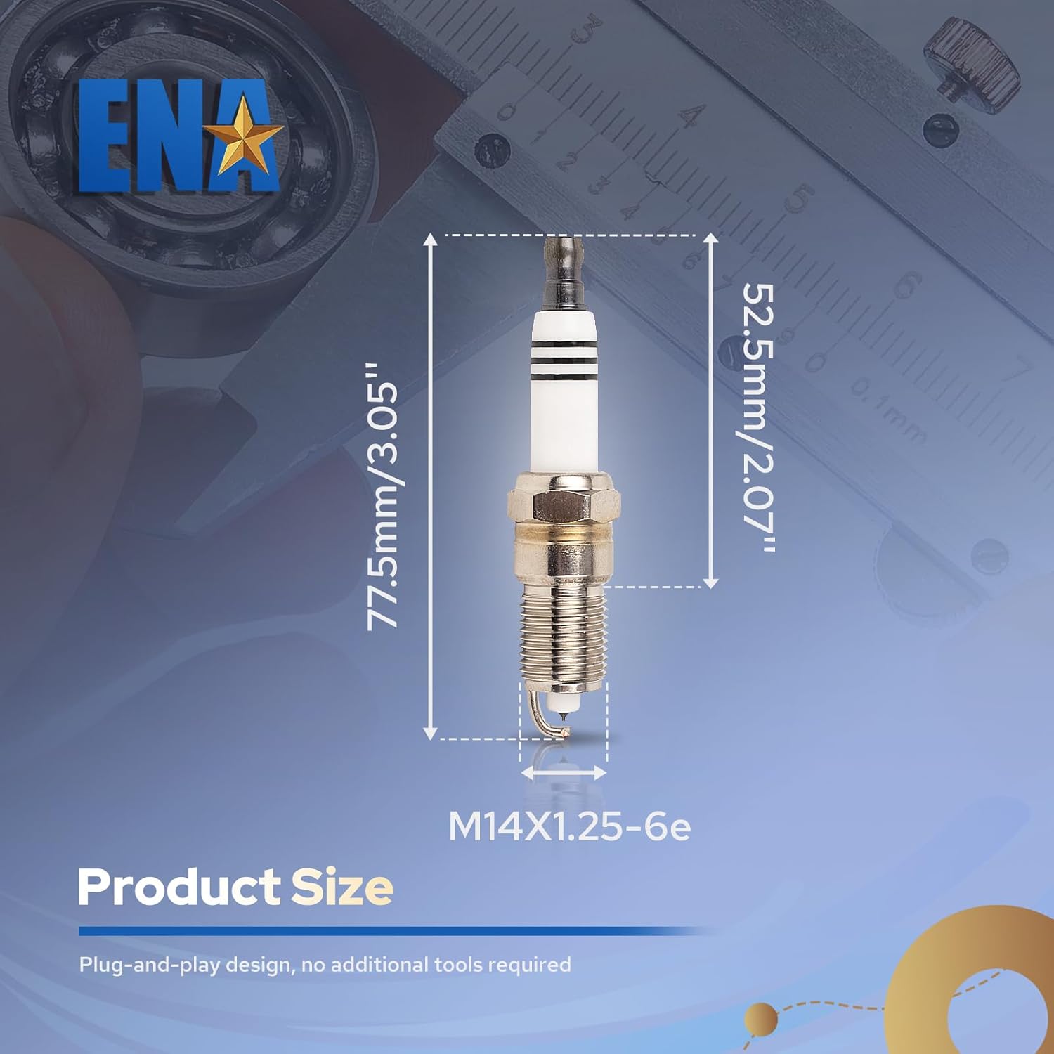 ENA Set of 8 Platinum Spark Plug Compatible with Chevrolet GMC Cadillac Pontiac Isuzu Buick Saturn Vehicles Replacement for 41962 19299585
