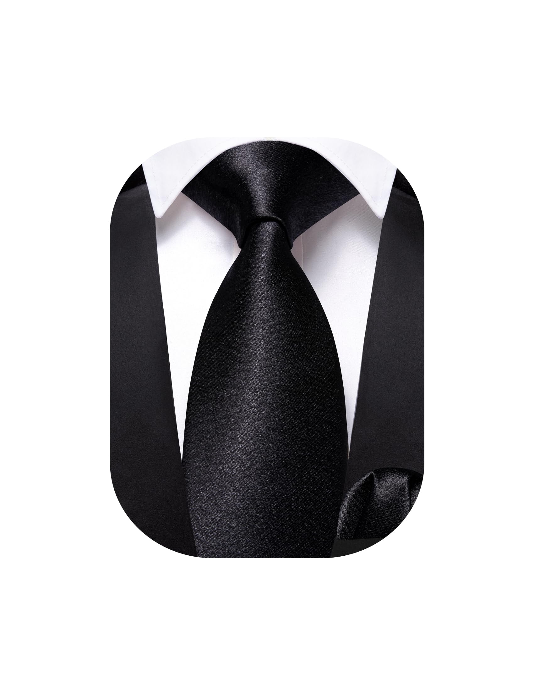 Barry.Wang Boys Ties Pre-Tied Satin Solid Color Kids Tie Pocket Square Set Adjustable Formal Necktie Graduation School