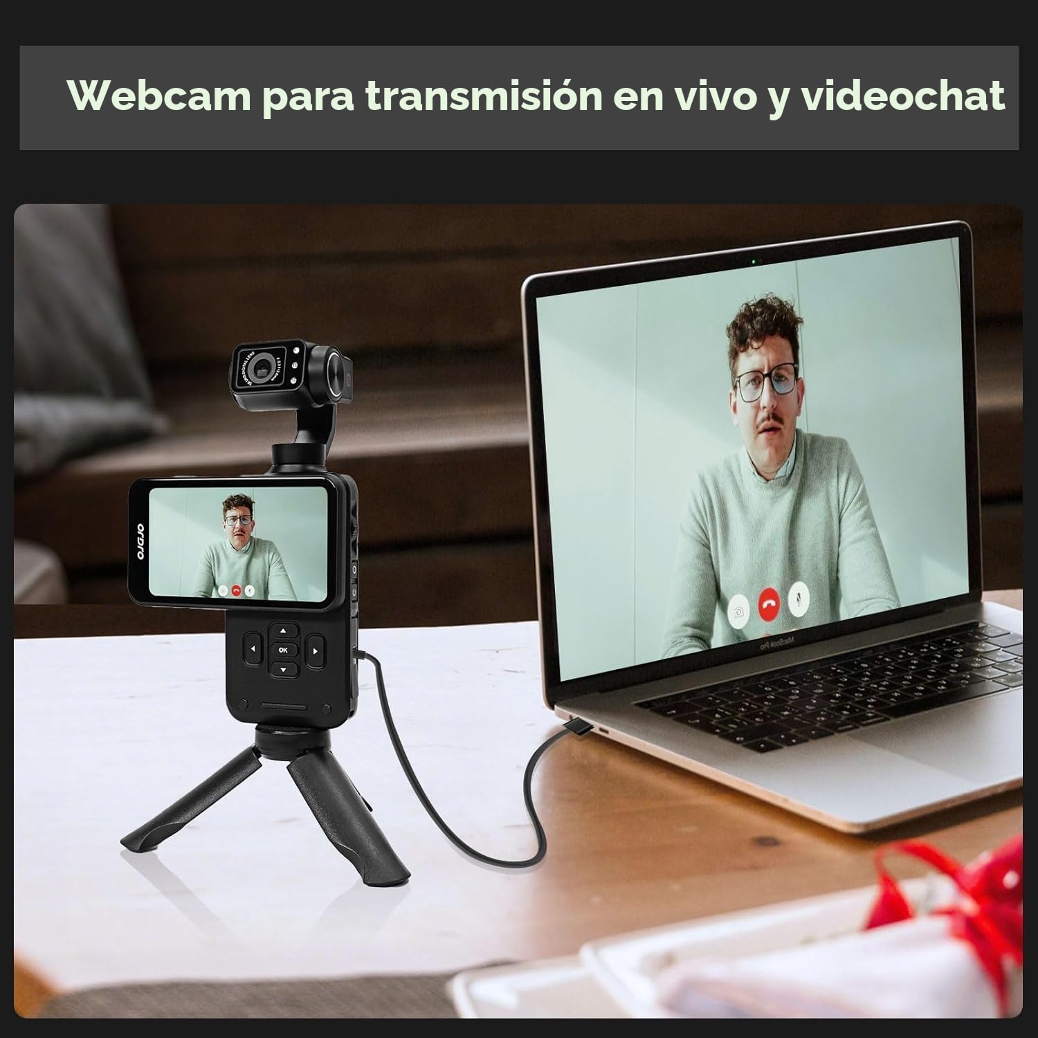 ORDRO M5 Cámara Gimbal 5K vídeos, estabilización de 3 Ejes, Pantalla táctil giratoria de 3,5 Pulgadas, Seguimiento de Rostro/Objeto, cámara de vídeo de visión Nocturna IR para fotografía, Youtube