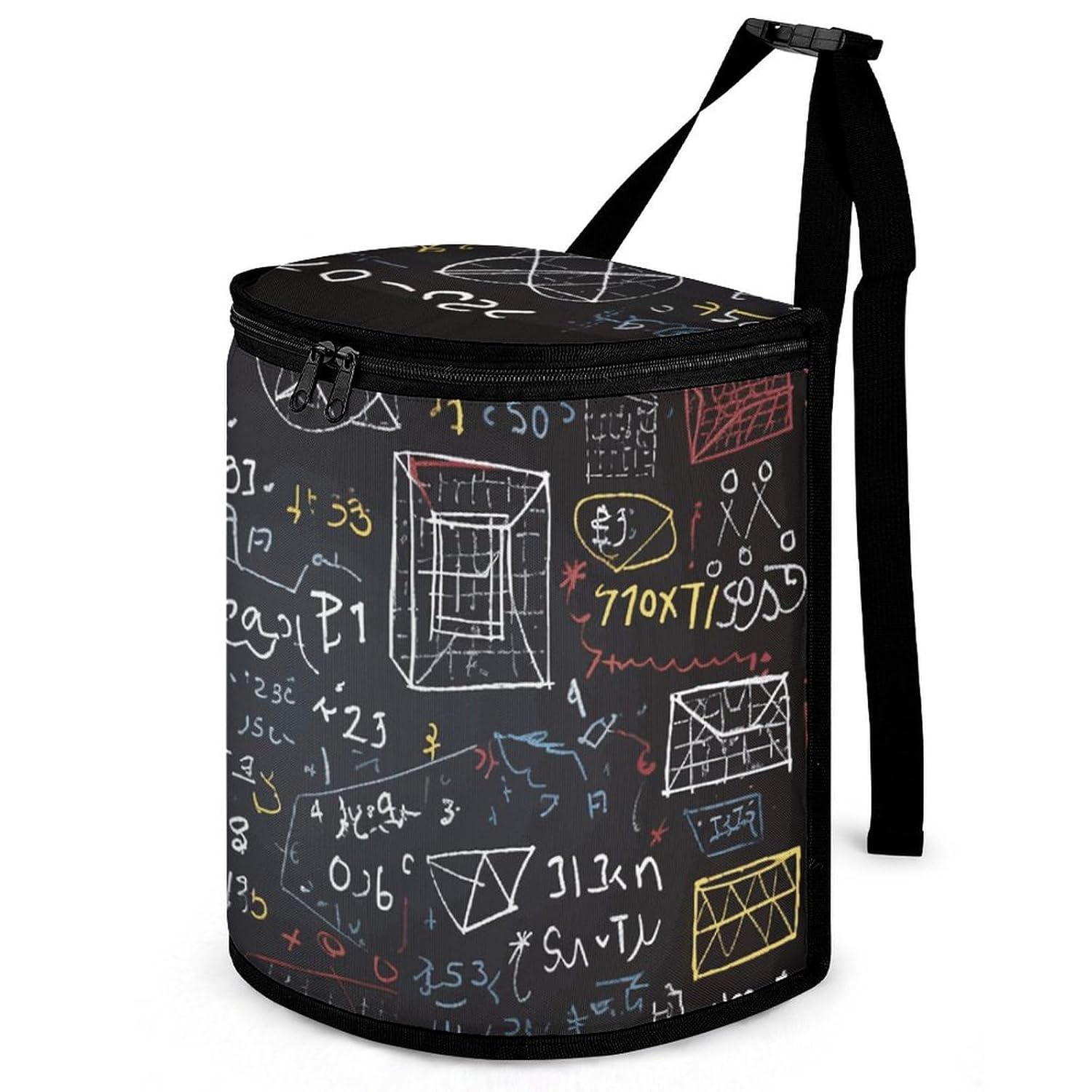 Hanging Car Trash Bag Protable Trash Can Mathematics and Physics Waterproof Garbage Bin for Car