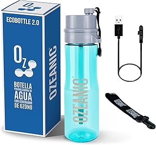 EcoBottle 2.0 750 ml azul – Garrafa reutilizável com tecnologia de ozono no local, melhora a qualidade da água, sem filtros ou químicos, ideal para viagens, desporto e montanha