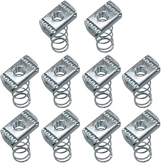 Strut Channel Nuts, 3/8-16 Spring Channel Nuts with Zinc Electroplate Finish, Long Spring Nuts Great for Use with Strut Channel (10 Pack)